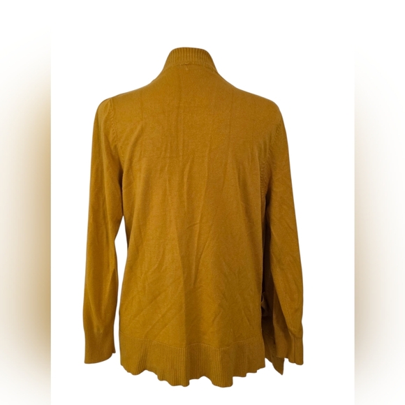Zenana Outfitters Mustard Yellow Open Front Cardigan With Pockets Size Large - Picture 3 of 4